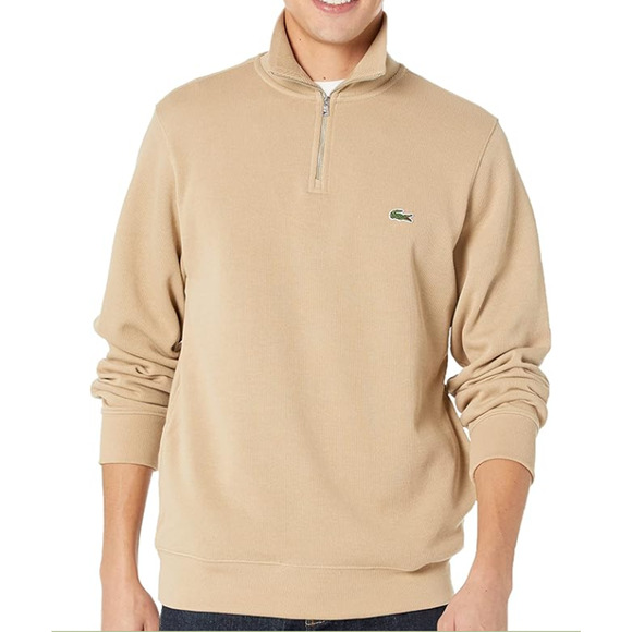 Lacoste Men's Long Sleeve Quarter Zip Cotton Sweatshirt Viennois XL - Picture 1 of 3